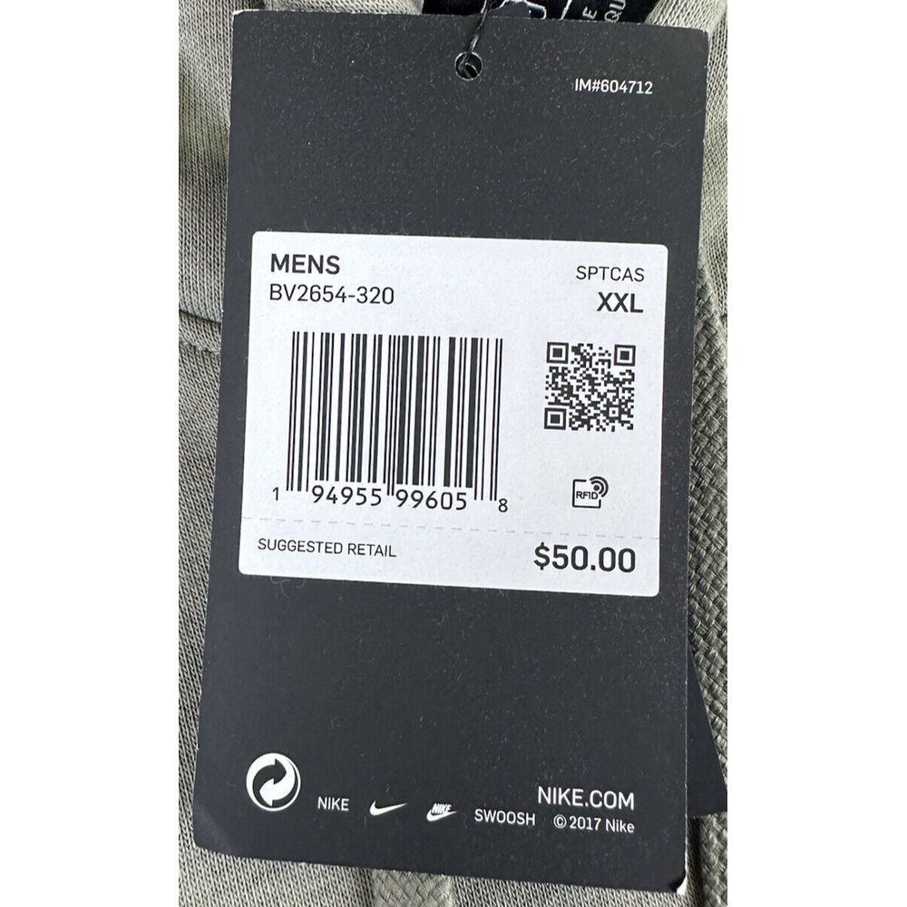 Nike Hoodie Sweatshirt Mens 2XL Army Green Jade Sportswear Club Fleece - Picture 6 of 9